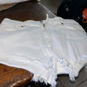 Paige white denim shorts size 29